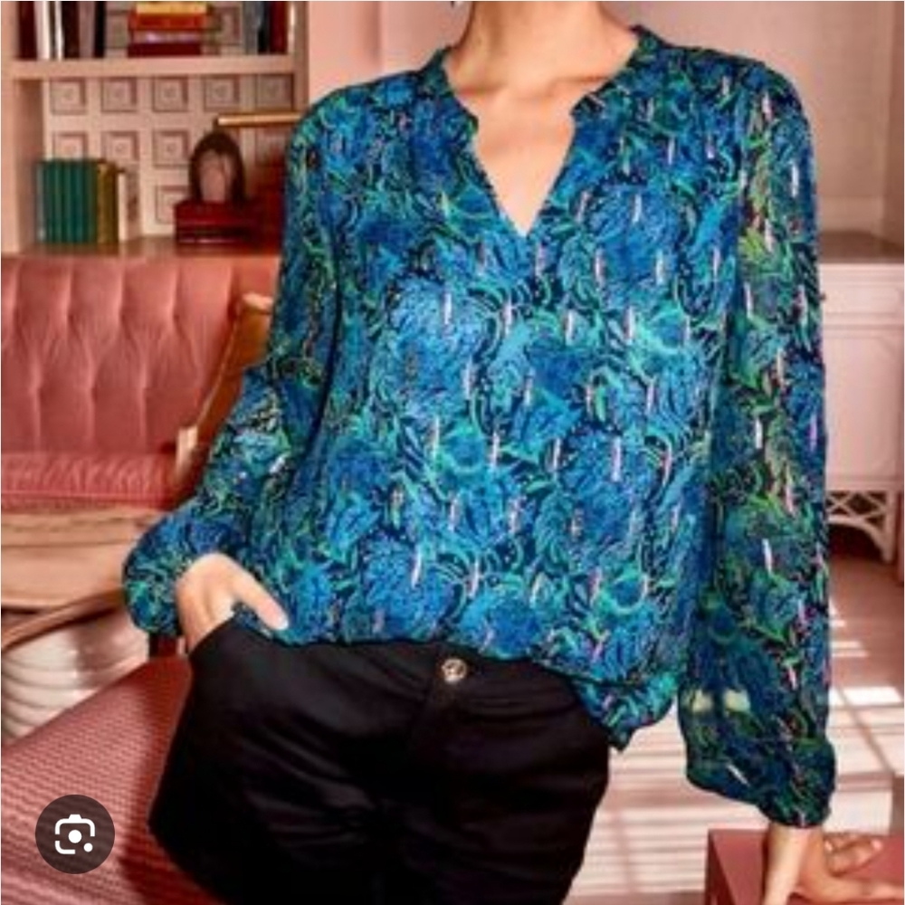 Giana Low Tide Navy Lil Catty Purrsonality Lilly Pulitzer Long Sleeve Medium NWT